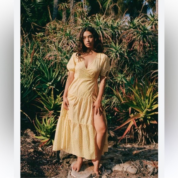 Christy Dawn Dresses & Skirts - CHRISTY DAWN Augusta Pollinator Cotton Silk Wrap Maxi Dress